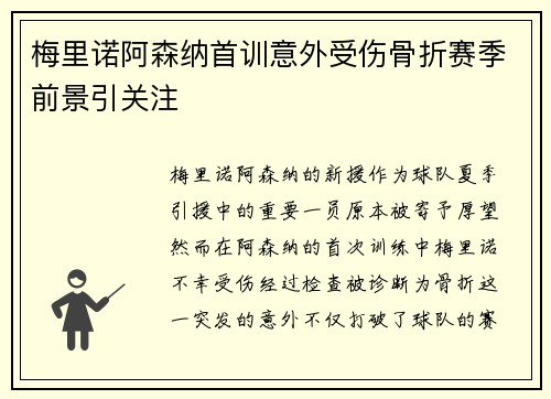 梅里诺阿森纳首训意外受伤骨折赛季前景引关注 梅里诺阿森纳首训意外受伤骨折赛季前景引关注